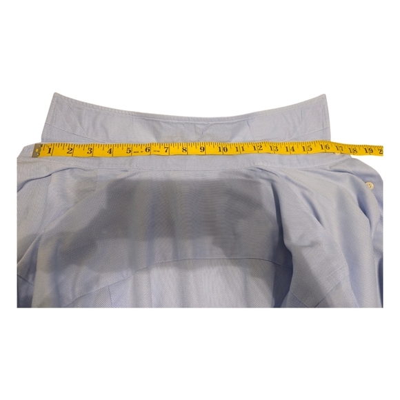 David Donohue Men's Dress Shirt Light Blue Size 17 34/35 Cotton Long Sleeve - Picture 5 of 15